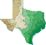 Texas topographical map